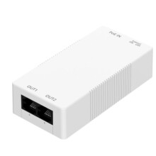 Repetidor Gigabit POE de 2 Portas 1 para 2 Extensor PoE com Proteção Contra Iluminação IEEE802.3af/At PlugandPlay 48V 30W