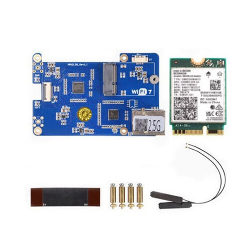 MPW2.5G para Raspberry Pi 5 Placa de Expansão PCIE para WiFi7 2.5G ETH com Módulo WiFi RTL8125 M.2 Ekey Interface para RPI 5
