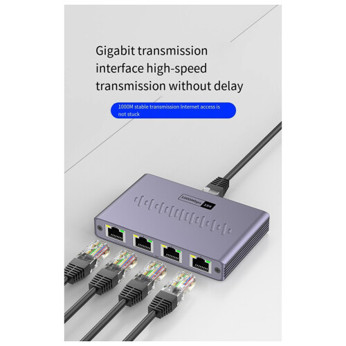 New Network Cable Splitter 1 to 4 Gigabit Network Distributor Simultaneous Internet Access, RJ45 Network  Extender 2