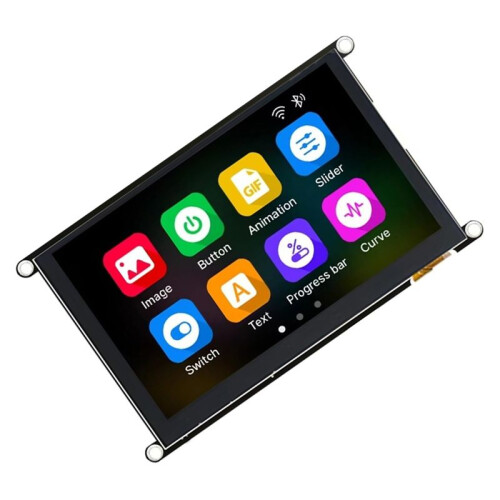 ESP32S3 8M PSRAM 16M Flash 5 Polegadas IPS 800 X 480 Módulo de Exibição LCD de Alta Definição, Toque Capacitivo, com WiFi 2