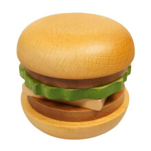 Posavasos de Madera con Forma de Hamburguesa, Bandeja de Madera Maciza para Aperitivos y Postres, Antideslizante y Aislante.