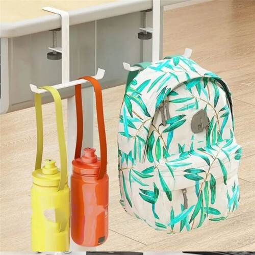 2Pcs Adjustable Desk  Hook Without Punching Office Desktop  Hanging Bag Hook Backpack Storage Hanging Hook 2