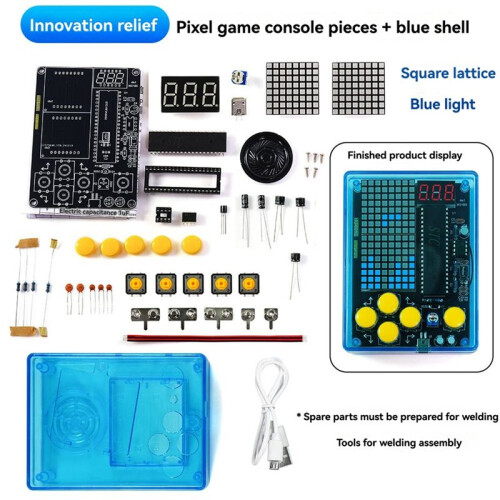 DIY Pixel Game Kit+Voice  Pixel Game Console Electronics DIY Kit Soldering Project Practice Solder Learning Set B 1