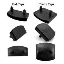 Tampas Centrais de Plástico ou Tampas de Extremidade para Ripas de Cama de Substituição Pretas de 54x9 mm para Segurar e Fixar A Base da Cama com