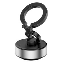 Intelligent Car Mount Magnetic Mobile Phone Holder Universal Adsorption Bracket Vacuum Adsorption Stable Mount Silver