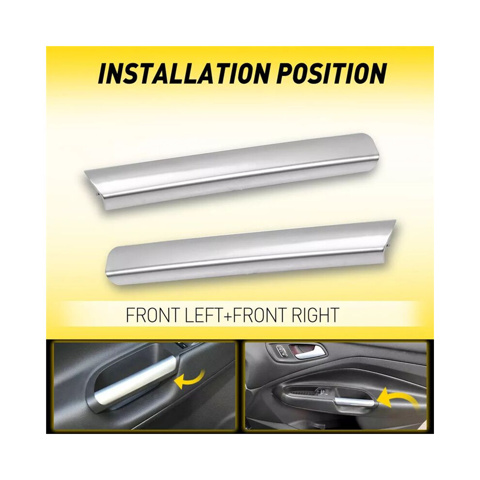 1Pair Front Inner Door Handle Grab Trim Cover Chroem Molding For Escape 2013-2019 Cj5z-7822620-Ba Cj5z-7822621-Ba 6033430846560