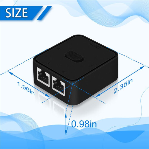 2 Port Gigabit Network  RJ45  Network Splitter Cable Extender Selector Power Free 2 Way Adapter Connector 2