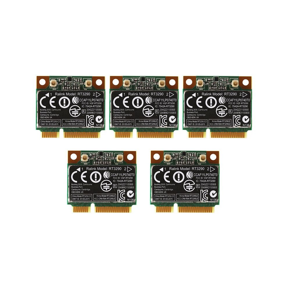 5Pcs 150Mbps 2.4Ghz Rt3290 802.11B/G/N Wireless Wlan Card Wifi + Bt 4.0 Half Pci-E Card For Cq58 M4 6032964885397