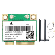 MPE-AXE3000H WiFi Card+Dual Antenna WiFi 6E 2400Mbps PCI-E for BT 5.3 802.11AX 2.4G/5G/6Ghz Wlan Network Card