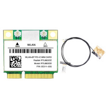 RTL8822CE Tarjeta WiFi+Antena 1200Mbps 2.4G+5Ghz 802.11AC Rojo PCIe BT5.0 Soporte Laptop/PC Windows 10/11