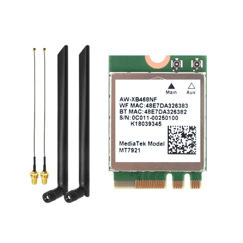 Mt7921 Wifi6 2.4G 5G Gigabit Network Card Desktop Computer Laptop Built-In Wireless Network Card With External Antenna 6031503603089