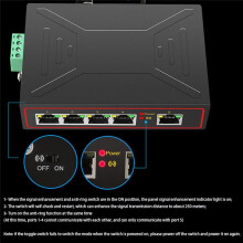 Conmutador de Red Industrial de 5 Puertos 100M Hub RJ45 Divisor de Internet Conmutador RJ45 Plug y Conmutador Mejorado Tipo Riel DIN