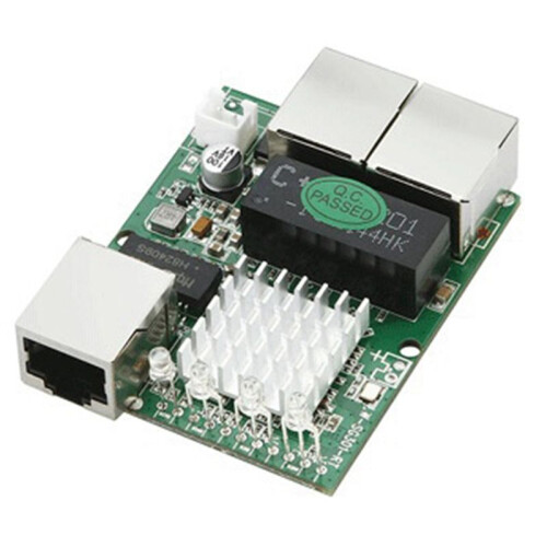 Industrial-Grade Min Three-Port 1000M Gigabit RJ45 Standard Port Network  Module 5V-12V Powered Network Splitter