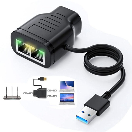 2-In-1 Adapter Network Hundred Megabit Network Sharing RJ45 Multifunctional One-Two Network Splitter 1