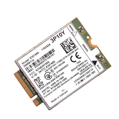 EM7455 DW5811E Modulo 4G+Antenna 3P10Y CAT6 per  E7270 E7470 E7370 E5570 E5470 FDD/TDD Wireless Gobi6000 2
