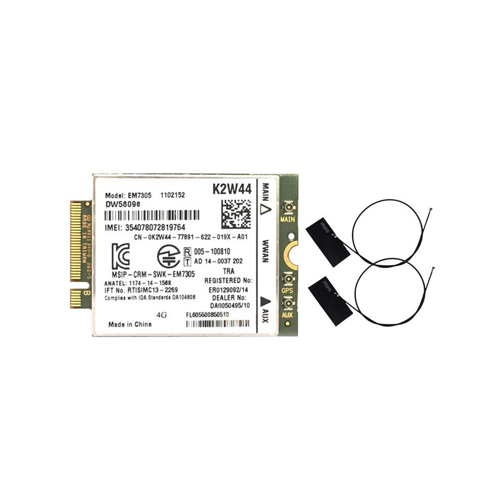 Em7305 Gobi5000 Wifi Card+Antenna 4G Ngff Wwan For Latitude E7250 E7450 E5250 7214 7350 7414 Venue 8 Pro 5855 5056 Green 4712838095863