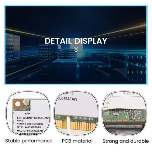 AR9462 AR5B22 WB222 Half  PCIe 300Mbps+Bluetooth4.0 WLAN Wifi Wireless Card 2