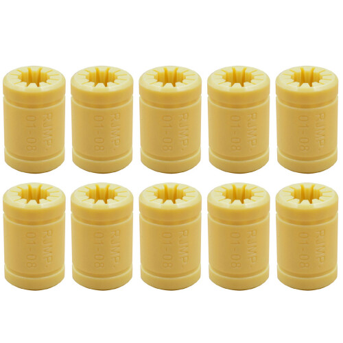 10 LM8UU 3D Printer Solid Polymer Bearing 8 mm Shafts for Mendel 3D Printer Parts
