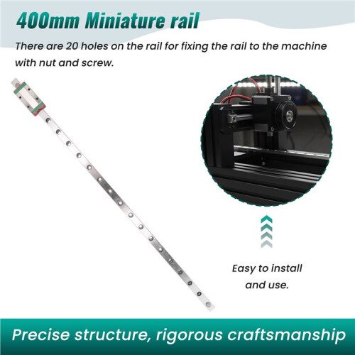 1 PçS 9Mm Guia Linear  Rail MGN9 400Mm Linear Rail e 1 PçS MGN9H Miniatura Rail Slider 1