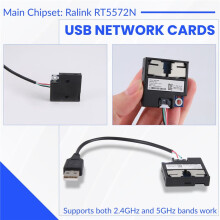 RT5572 300Mbps 802.11AC 2.4G + 5G Tarjeta InaláMbrica de Doble Banda 300M Adaptador USB Wireless-N Adaptador Wifi Tarjetas de Red USB