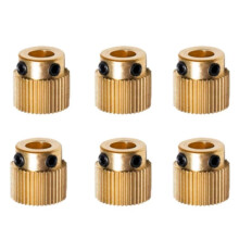6Pcs Rugged 3D Printer Parts Driver 26 Tooth Gear Brass Extruder Wheel Gear for Printer Cr-10 Cr-10S S4 S5 3 Pro