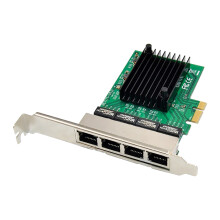 Tarjeta de Red PCIE PCI-E X1 Adaptador de Tarjeta de Red de Servidor Gigabit Ethernet de 4 Puertos para Love Fast Sea Spider ROS Enrutador Suave