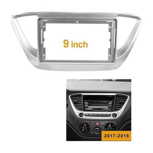 Painel Frontal de Painel de DVD com RáDio EstéReo de Carro 2Din 9 Polegadas para  Solaris 2 Accent Verna 2017-2018 1