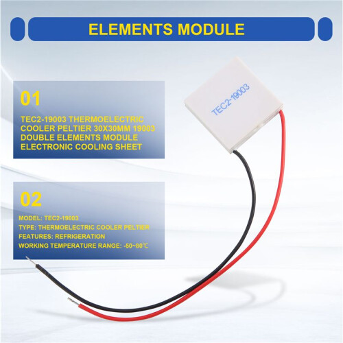 TEC2-19003 Thermoelectric Cooler Peltier 30X30mm 19003 Double Elements Module Electronic Cooling Sheet 1