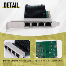 PCIE X4 2.5G Tarjeta de Red Gigabit RTL8125B Tarjeta de Red Ethernet de 4 Puertos Tarjeta de Red de Servidor de Escritorio