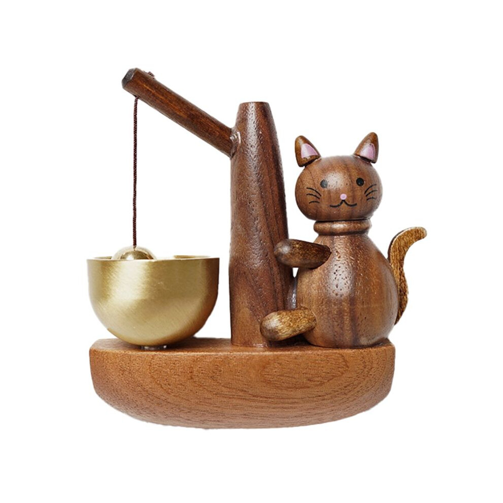 Black Walnut Wooden Door Bell Wind Chime, Room Decor, Garden Landscape Bell, Shopkeeper Reminder 6033968590409