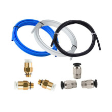 3D Printer Upgrade Kit with KJH04-M6 & PC4-01 Pneumatic Connectors 1M PTFE Tube for 1.75mm Bowden Extruder