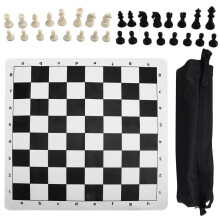Szachy Miękka Skórzana Flanelowa Deska Przenośna Wygodna Skórzana Szachownica Rekreacja na Zewnątrz Puzzle Gra w Szachy