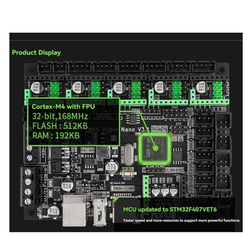 MKS Robin  V3.1 for 3D Printer Control Board 32Bit Motherboard Support Marlin2.0 Support TFT M4 Core 2