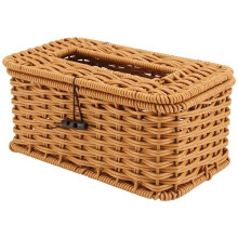 Rattan Rectangular Tissue Box Cover - Boho Decorative Woven Tissue Holder,Vintage Farmhouse Tissue Dispenser for Home