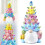 Easter Decorations - Lighted  Gnomes Resin Easter Tree with Multicolored Lights -  Prelit Easter Holiday Decor 3