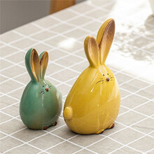Ceramic Rabbit Figurine Home Decor Furnishing Animal Statues Porcelain Modern Art Home Decoration Crafts Gift