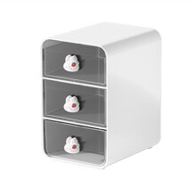 3-Stufiger Make--Organizer, Kosmetik-Aufbewahrungsbox, Badezimmer-Arbeitsplatten-Organizer, Schreibtisch-Organizer mit Schubladen, Weiß-B