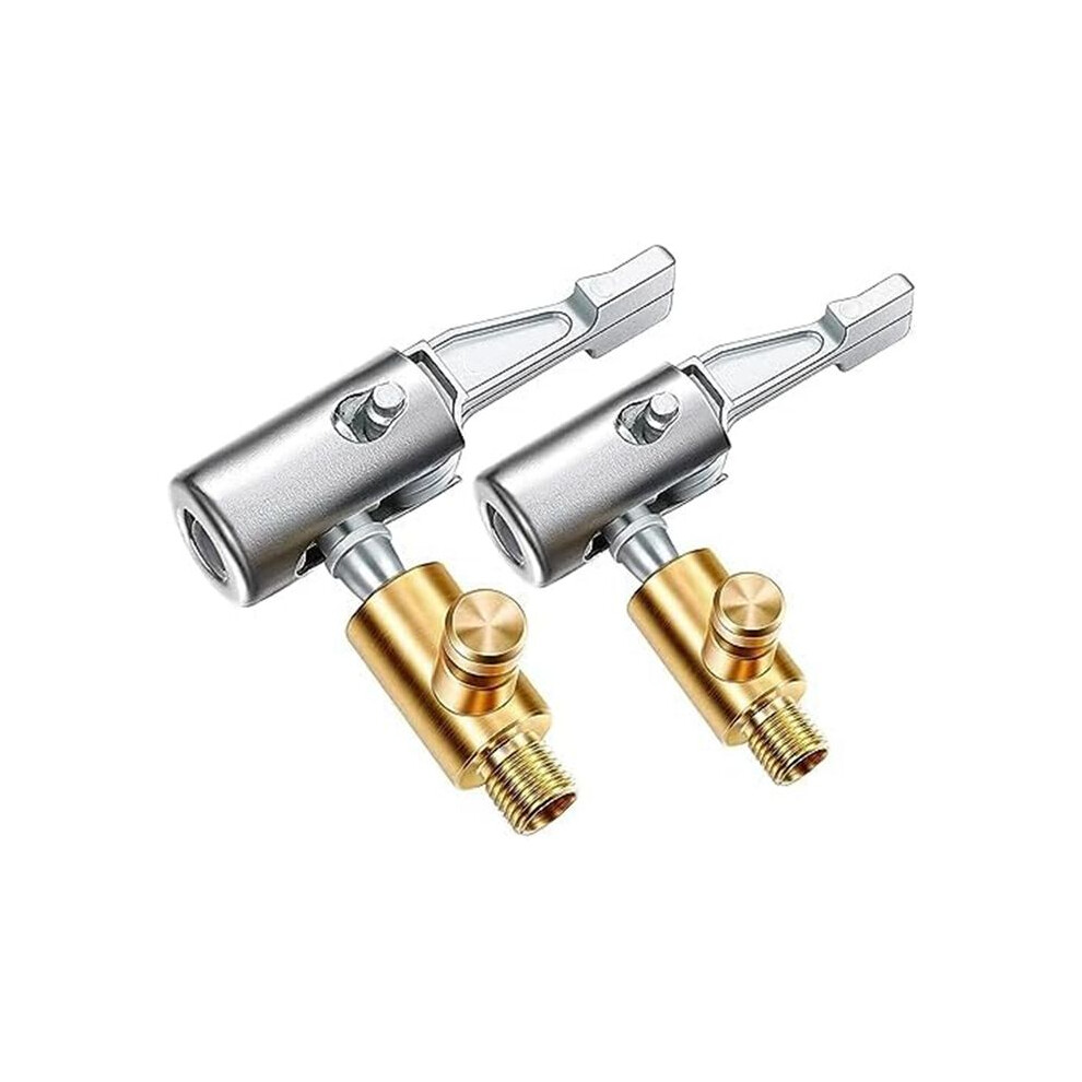 2Pcs Lock Air Chuck Tire Inflator,Metal Locking Tire Air Chuck With Air Release Valve,8Mm Standard Tire Valve Thread 6033932682352