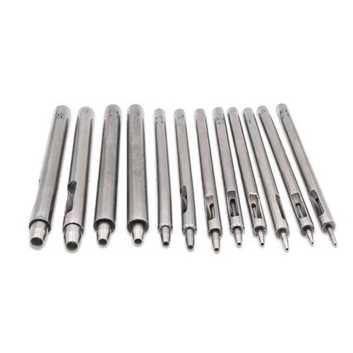 DIY Tool 0.5-5mm Leather Punching and Punching Set Leather Carving Punching Tool 10Pcs Multi-Specification.