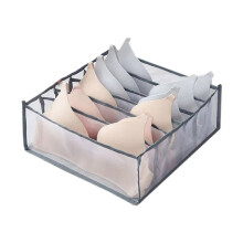 Underwear Bra Socks Organizer Storage, Washable Foldable Drawer Clothes Organizer (Gray-6 Grids)
