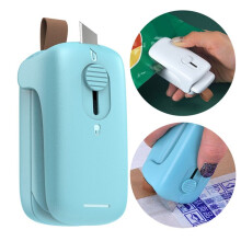 Bag Sealer with Cutting Knife Snack Chips Plastic Bag Sealer Heat Seal with Cutter Portable Sealer,Black