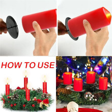 8Pack Wreath Candle Holders 8cm, Metal Advent-Candle Holder, Pillar Candles, Taper Candle Wreath for Plugging