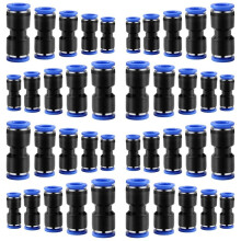 Schnellkupplungssatz, Direktkupplung zum Aufstecken, Direktanschluss für Pneumatische Luftleitung (4 Mm/6 Mm/8 Mm/10 Mm/12 Mm), 40 Stück