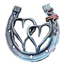Handmade Horseshoe, Cast Horseshoe Wall Decor, Good Lucky Horseshoe, Hand Cast Horseshoe with Love Wall Decor A