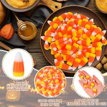 50Pcs Halloween Resin Candy Corn Artificial 3D Candy Corn Bead Fall Faux Fake Corn Scrapbooking Embellishments