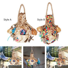 Large Toys Chew Toy Cage Bite Hanging Training Bird Chewing Toy for Macaws Budgies Finches Cockatoos A