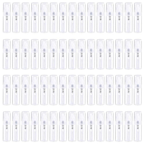 60Pcs  Spray Bottle 2Ml,Refillable Plactic Spray Bottle,Perfume Mouthwash Atomizer for Cleaning Refillable Container