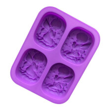 Zeepvorm, 4 Holtes 3D-Engelvorm Zelfgemaakte Zeepvorm Zeep Maken van Benodigdheden Voor Doe-Het-Zelf Zeepkaarsharsambachten