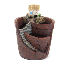 Hanging Garden Potted Micro-Landscape Meat Plant Pots Small House Resin Decoration A