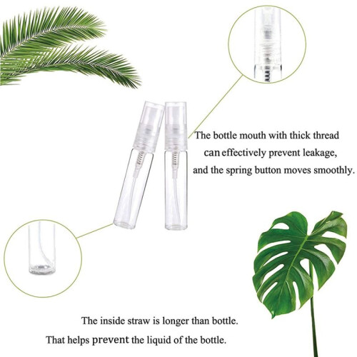 60Pcs  Spray Bottle 2Ml,Refillable Plactic Spray Bottle,Perfume Mouthwash Atomizer for Cleaning Refillable Container 1